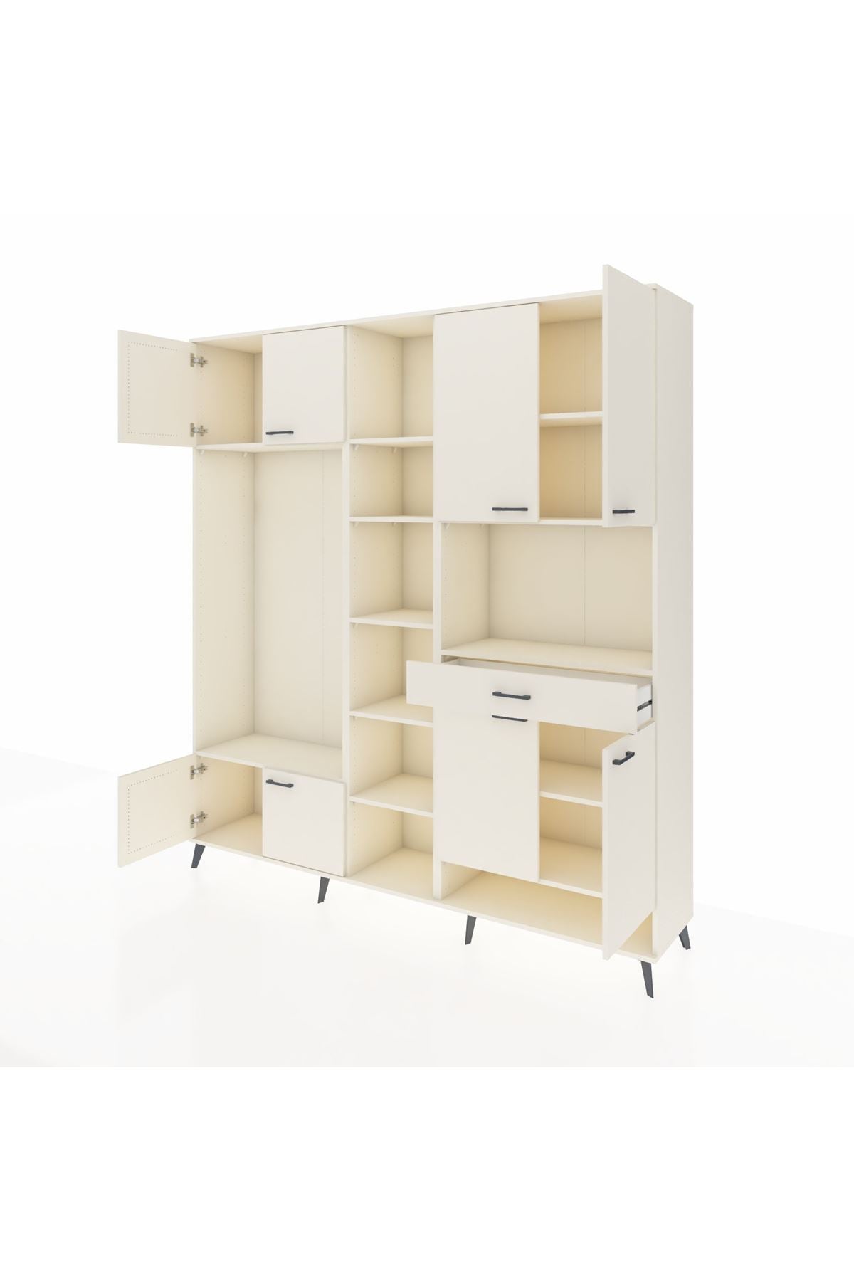 Hyperion Dolap 12 Raflı Tek Çekmeceli 8 Kapaklı 220x44x243 Aytaşı-Aytaşı/Aytaşı