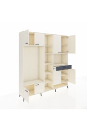 Hyperion Dolap 12 Raflı Tek Çekmeceli 8 Kapaklı 220x44x243 Aytaşı-Aytaşı/Antrasit