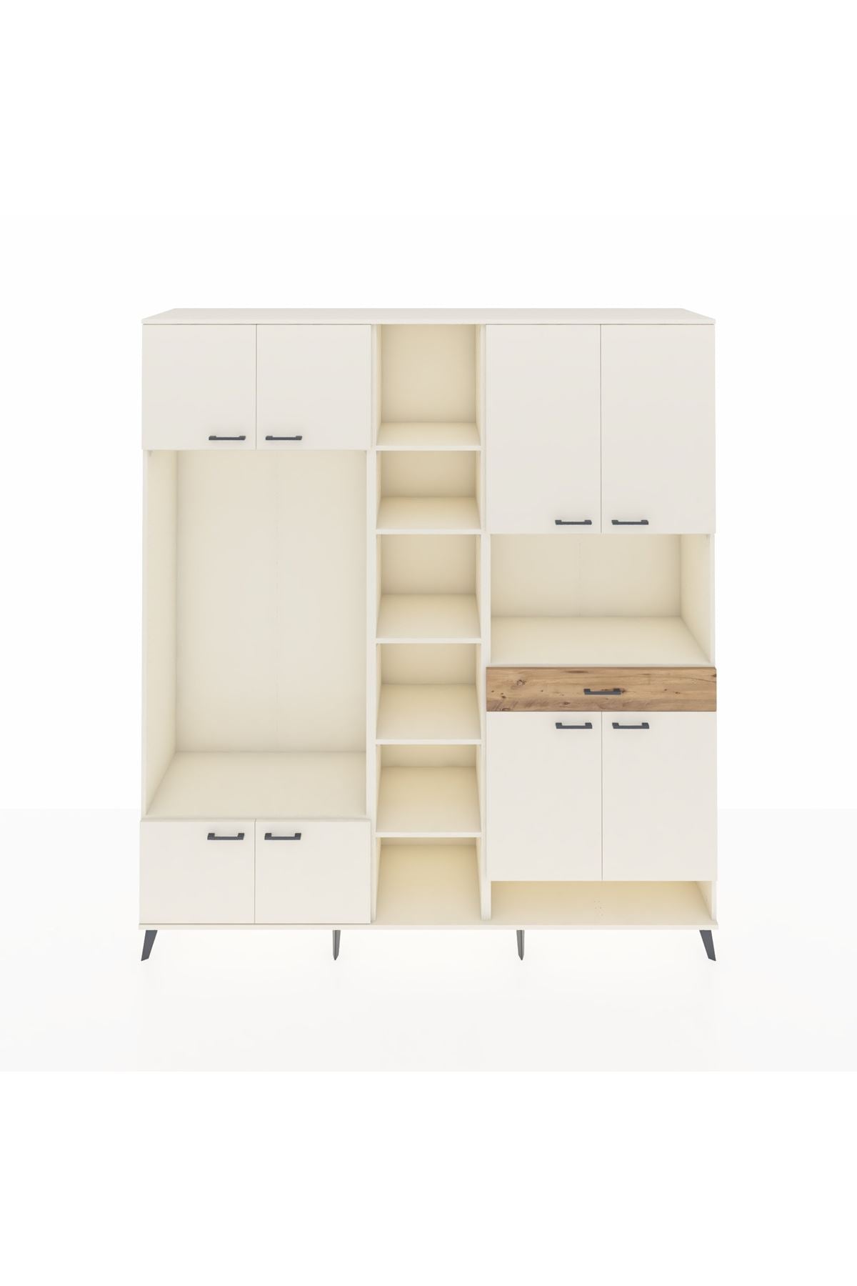 Hyperion Dolap 12 Raflı Tek Çekmeceli 8 Kapaklı 220x44x243 Aytaşı-Aytaşı/Çam