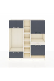 Hyperion Dolap 12 Raflı Tek Çekmeceli 8 Kapaklı 220x44x243 Aytaşı-Antrasit/Aytaşı