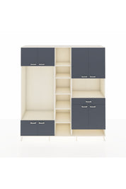 Hyperion Dolap 12 Raflı Tek Çekmeceli 8 Kapaklı 220x44x243 Aytaşı-Antrasit/Antrasit