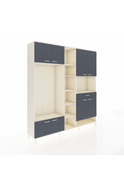 Hyperion Dolap 12 Raflı Tek Çekmeceli 8 Kapaklı 220x44x243 Aytaşı-Antrasit/Antrasit