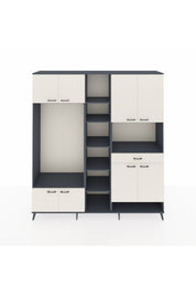 Hyperion Dolap 12 Raflı Tek Çekmeceli 8 Kapaklı 220x44x243 Antrasit-Aytaşı/Aytaşı