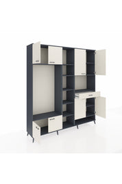 Hyperion Dolap 12 Raflı Tek Çekmeceli 8 Kapaklı 220x44x243 Antrasit-Aytaşı/Aytaşı