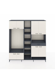 Hyperion Dolap 12 Raflı Tek Çekmeceli 8 Kapaklı 220x44x243 Antrasit-Aytaşı/Antrasit