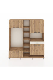 Hyperion Dolap 12 Raflı Tek Çekmeceli 8 Kapaklı 220x44x243 Çam-Çam/Aytaşı