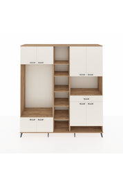 Hyperion Dolap 12 Raflı Tek Çekmeceli 8 Kapaklı 220x44x243 Çam-Aytaşı/Aytaşı