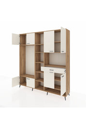 Hyperion Dolap 12 Raflı Tek Çekmeceli 8 Kapaklı 220x44x243 Çam-Aytaşı/Aytaşı