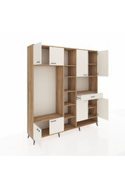 Hyperion Dolap 12 Raflı Tek Çekmeceli 8 Kapaklı 220x44x243 Çam-Aytaşı/Aytaşı