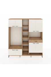 Hyperion Dolap 12 Raflı Tek Çekmeceli 8 Kapaklı 220x44x243 Çam-Aytaşı/Çam