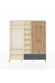 Hyperion Dolap 12 Raflı 2 Çekmeceli 2 Askılı 220x44x243 Aytaşı-Çam/Antrasit