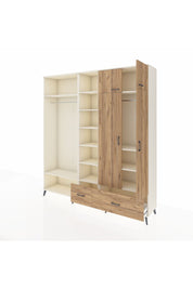 Hyperion Gardrop 12 Raflı 2 Çekmeceli 2 Askılı 220x44x243 Aytaşı-Çam/Çam