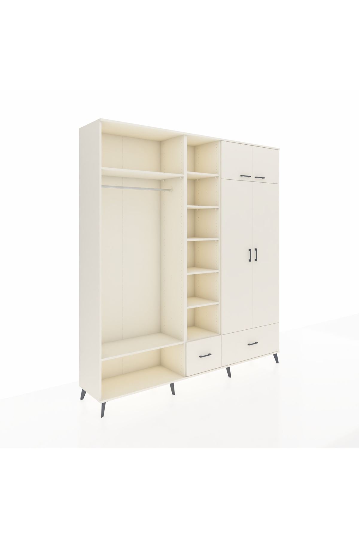 Hyperion Gardrop 12 Raflı 2 Çekmeceli 2 Askılı 220x44x243 Aytaşı-Aytaşı/Aytaşı