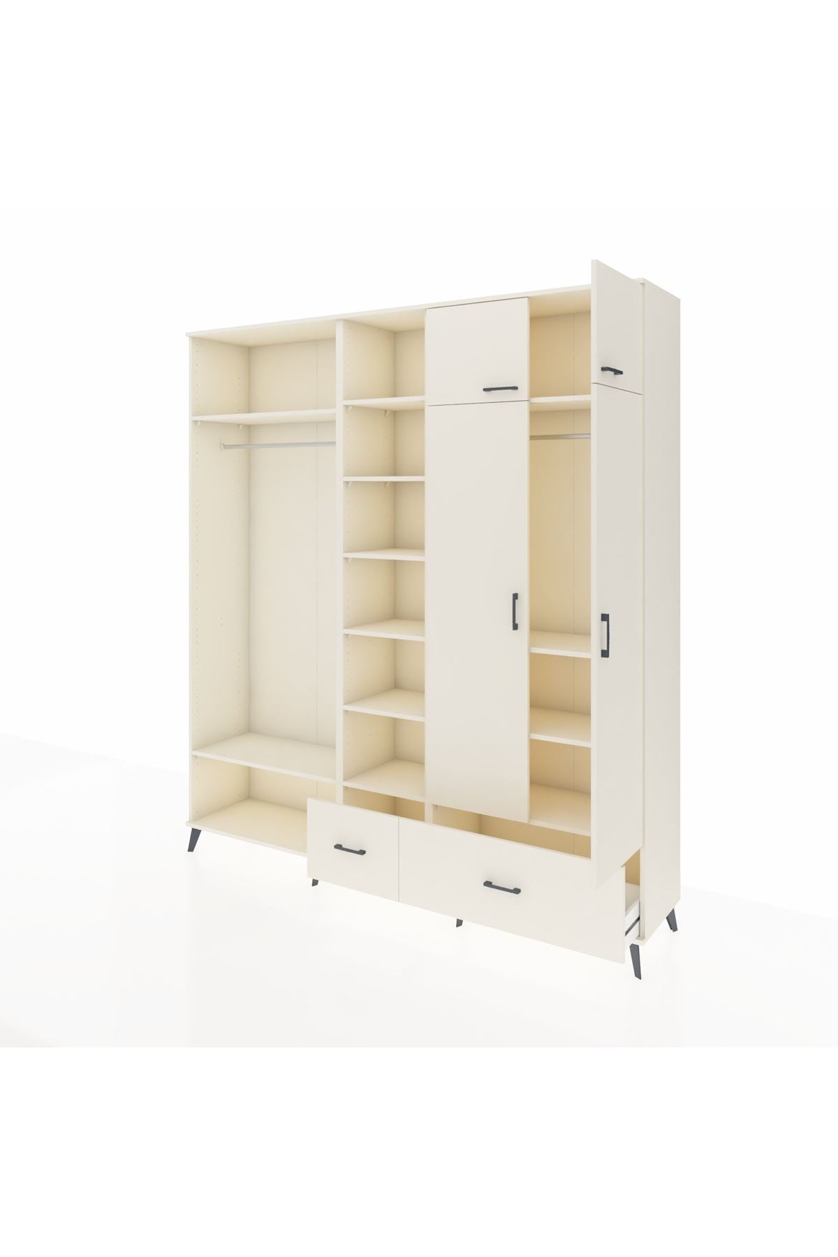 Hyperion Gardrop 12 Raflı 2 Çekmeceli 2 Askılı 220x44x243 Aytaşı-Aytaşı/Aytaşı