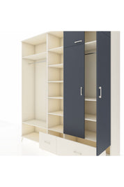 Hyperion Dolap 12 Raflı 2 Çekmeceli 2 Askılı 220x44x243 Aytaşı-Antrasit/Aytaşı