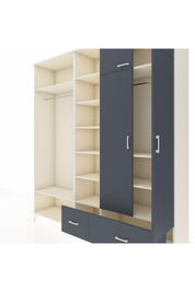 Hyperion Gardrop 12 Raflı 2 Çekmeceli 2 Askılı 220x44x243 Aytaşı-Antrasit/Antrasit