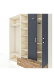 Hyperion Dolap 12 Raflı 2 Çekmeceli 2 Askılı 220x44x243 Aytaşı-Antrasit/Çam