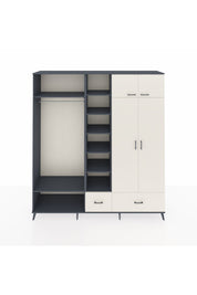 Hyperion Gardrop 12 Raflı 2 Çekmeceli 2 Askılı 220x44x243 Antrasit-Aytaşı/Aytaşı