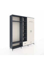 Hyperion Gardrop 12 Raflı 2 Çekmeceli 2 Askılı 220x44x243 Antrasit-Aytaşı/Aytaşı