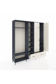 Hyperion Gardrop 12 Raflı 2 Çekmeceli 2 Askılı 220x44x243 Antrasit-Aytaşı/Aytaşı