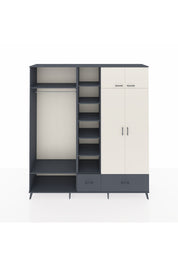 Hyperion Dolap 12 Raflı 2 Çekmeceli 2 Askılı 220x44x243 Antrasit-Aytaşı/Antrasit