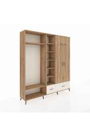 Hyperion Dolap 12 Raflı 2 Çekmeceli 2 Askılı 220x44x243 Çam-Çam/Aytaşı