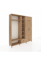 Hyperion Gardrop 12 Raflı 2 Çekmeceli 2 Askılı 220x44x243 Çam-Çam/Çam