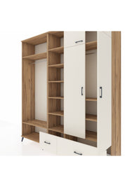 Hyperion Gardrop 12 Raflı 2 Çekmeceli 2 Askılı 220x44x243 Çam-Aytaşı/Aytaşı