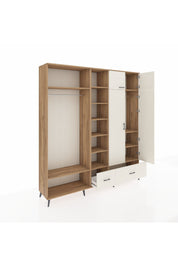 Hyperion Gardrop 12 Raflı 2 Çekmeceli 2 Askılı 220x44x243 Çam-Aytaşı/Aytaşı