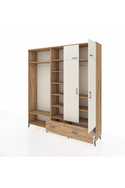 Hyperion Dolap 12 Raflı 2 Çekmeceli 2 Askılı 220x44x243 Çam-Aytaşı/Çam