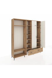 Hyperion Dolap 12 Raflı 2 Çekmeceli 2 Askılı 220x44x243 Çam-Aytaşı/Çam