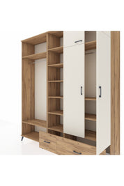 Hyperion Dolap 12 Raflı 2 Çekmeceli 2 Askılı 220x44x243 Çam-Aytaşı/Çam