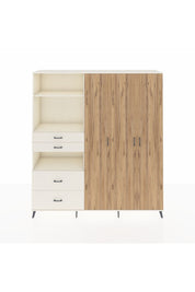 Hyperion Dolap 12 Raflı 4 Çekmeceli Tek Askılı 220x44x243 Aytaşı-Çam/Aytaşı