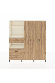 Hyperion Gardrop 12 Raflı 4 Çekmeceli Tek Askılı 220x44x243 Aytaşı-Çam/Çam