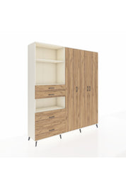 Hyperion Gardrop 12 Raflı 4 Çekmeceli Tek Askılı 220x44x243 Aytaşı-Çam/Çam