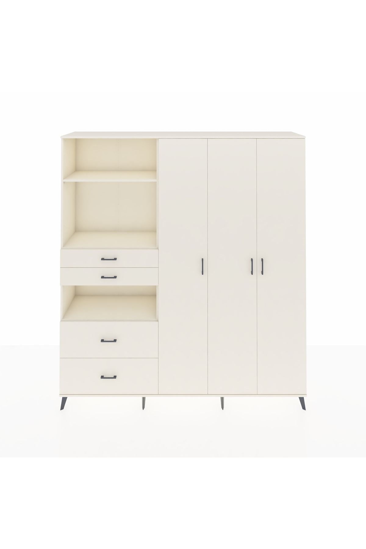 Hyperion Gardrop 12 Raflı 4 Çekmeceli Tek Askılı 220x44x243 Aytaşı-Aytaşı/Aytaşı