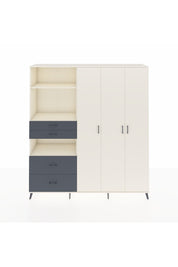 Hyperion Dolap 12 Raflı 4 Çekmeceli Tek Askılı 220x44x243 Aytaşı-Aytaşı/Antrasit