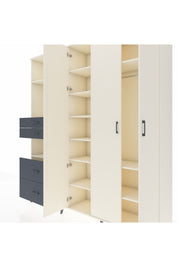 Hyperion Dolap 12 Raflı 4 Çekmeceli Tek Askılı 220x44x243 Aytaşı-Aytaşı/Antrasit