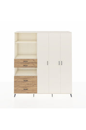 Hyperion Dolap 12 Raflı 4 Çekmeceli Tek Askılı 220x44x243 Aytaşı-Aytaşı/Çam