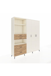 Hyperion Dolap 12 Raflı 4 Çekmeceli Tek Askılı 220x44x243 Aytaşı-Aytaşı/Çam