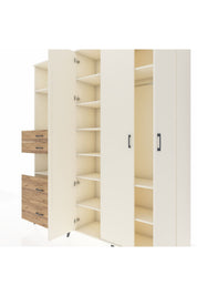 Hyperion Dolap 12 Raflı 4 Çekmeceli Tek Askılı 220x44x243 Aytaşı-Aytaşı/Çam