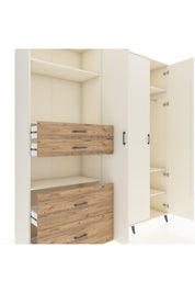 Hyperion Dolap 12 Raflı 4 Çekmeceli Tek Askılı 220x44x243 Aytaşı-Aytaşı/Çam