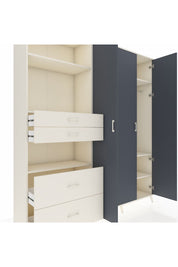 Hyperion Dolap 12 Raflı 4 Çekmeceli Tek Askılı 220x44x243 Aytaşı-Antrasit/Aytaşı