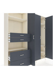 Hyperion Gardrop 12 Raflı 4 Çekmeceli Tek Askılı 220x44x243 Aytaşı-Antrasit/Antrasit