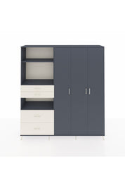 Hyperion Dolap 12 Raflı 4 Çekmeceli Tek Askılı 220x44x243 Antrasit-Antrasit/Aytaşı