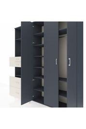 Hyperion Dolap 12 Raflı 4 Çekmeceli Tek Askılı 220x44x243 Antrasit-Antrasit/Aytaşı