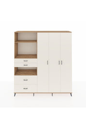 Hyperion Gardrop 12 Raflı 4 Çekmeceli Tek Askılı 220x44x243 Çam-Aytaşı/Aytaşı