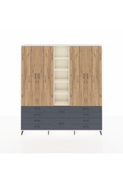 Arges Dolap 9 Raflı 10 Çekmeceli 2 Askılı 220x30x243 Aytaşı-Çam/Antrasit