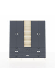 Arges Gardrop 9 Raflı 10 Çekmeceli 2 Askılı 220x30x243 Aytaşı-Antrasit