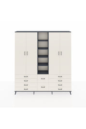 Arges Gardrop 9 Raflı 10 Çekmeceli 2 Askılı 220x30x243 Antrasit-Aytaşı